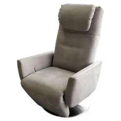 Koinor Relaxsessel|Sessel Sean M Kalma Leder A-India Asphalt Fuß Drehteller Edelstahl Inklusive Nackenkissen