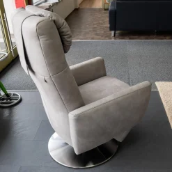 Koinor Relaxsessel|Sessel Sean M Kalma Leder A-India Asphalt Fuß Drehteller Edelstahl Inklusive Nackenkissen