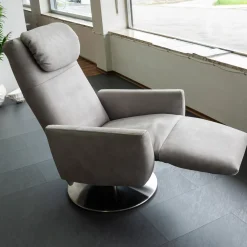 Koinor Relaxsessel|Sessel Sean M Kalma Leder A-India Asphalt Fuß Drehteller Edelstahl Inklusive Nackenkissen