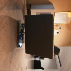 Brühl Loungesessel|Sessel Serge S1mLK Bezug Leder Unit Schlamm Braun Kreuzfuß Drehbar Verchromt Glänzend