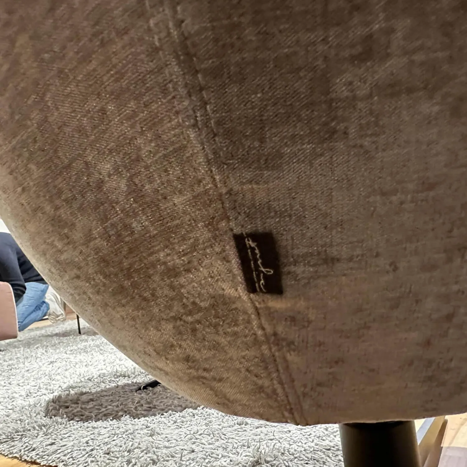 Signet Relaxsessel|Sessel Shar Pei Stoff Abby Grau Gestell Grau mit Hocker