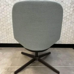 Walter Knoll Einzelstühle|Sessel Sheru 346 Stoff Fiord 2 0821 Blau Grau Gestell 4 Fuß Kreuz Bronze Schwarz Matt Pulverbeschichtet