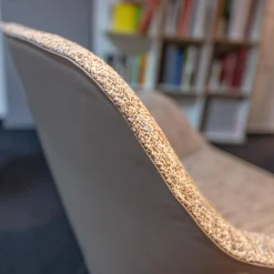 Walter Knoll Einzelstühle|Sessel Sheru Mit Armlehnen Bezug Innen Stof Sorel 7873 Grau Außen Leder Elen 1406 Taupe Grau 4 Bein Gestell Eiche Geflemmt