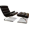 COR Loungesessel|Sessel Sinus 23111 Leder 486 Schwarz Gestell Verchromt mit Sessel