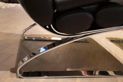 COR Loungesessel|Sessel Sinus 23111 Leder 486 Schwarz Gestell Verchromt mit Sessel