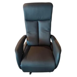 Hukla Relaxsessel|Sessel Smart Leder Credo Anthrazit Sternfuß Edelstahl