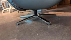 Hukla Relaxsessel|Sessel Smart Leder Credo Anthrazit Sternfuß Edelstahl