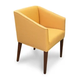 Signet Einzelstühle|Sessel Smilla Stoff Steelcut Quartett Gelb Fuß Nussbaum