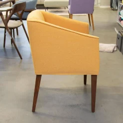 Signet Einzelstühle|Sessel Smilla Stoff Steelcut Quartett Gelb Fuß Nussbaum