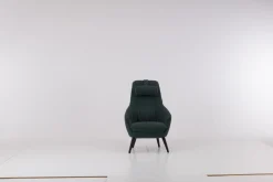 Werther Relaxsessel|Sessel Sola Stoff Cricket Reed K5232 01 Grün Füße Holz Schwarz Inklusive Nackenkissen