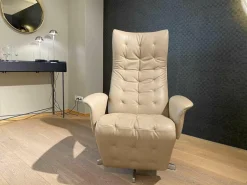 Jori Relaxsessel|Sessel Square Multi Move Medium Leder Celia Mastica Beige mit Verstellfunktion