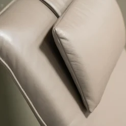 Koinor Relaxsessel|Sessel Star M Leder A-Tara Soft Latino Beige Grau Sternfuß Metall Nicke Satin Inklusive Nackenkissen