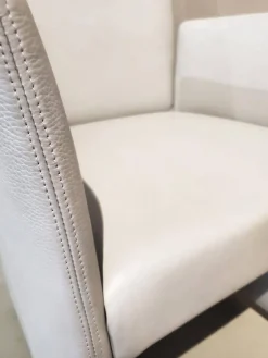 Knoll International Loungesessel|Sessel Stuhl Dinnerchair Jason Leder Congress 55 Grau Gestell Stahl Velourmatt