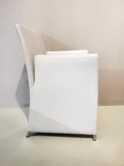 Knoll International Loungesessel|Sessel Stuhl Dinnerchair Jason Leder Congress 55 Grau Gestell Stahl Velourmatt