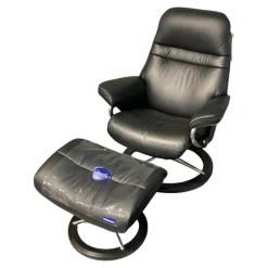 Stressless Relaxsessel|Sessel Sunrise S Leder Paloma Black Schwarz Gestell Signature 40 Alu Poliert Holzfarbe 05 Schwarz