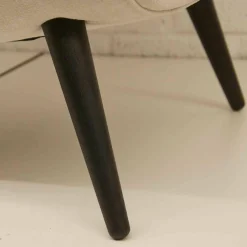 Fredericia Relaxsessel|Sessel Swoon Lounge Stoff Maple 102 Creme Holz Schwarz Lackiert