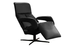 Jori Relaxsessel|Sessel Symphony Mono Move Medi Leder Celia Nero Schwarz 4 Stern Fuß Gewellt Lackiert Schwarz