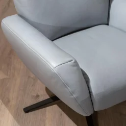 Contur Relaxsessel|Sessel Terni Leder K Mariposa Pool Grau Blau Sternfuß Anthrazit Mit Hocker