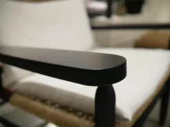 Flexform Einzelstühle|Sessel Tessa Sitz Geflecht Eschenholz Braun Kissen Weiß Gestell Schwarz