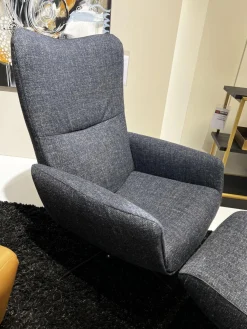 Jori Relaxsessel|Sessel Time Out Stoff Siena 12 Grau 4 Stern Fuß Metall Schwarz Lackiert Inklusive Hocker