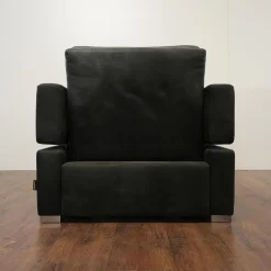 Brühl Relaxsessel|Sessel Tomo Leder Glove 5625 10 Grau Füße Metall Verchromt Mit Fußstütze