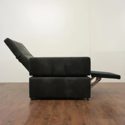 Brühl Relaxsessel|Sessel Tomo Leder Glove 5625 10 Grau Füße Metall Verchromt Mit Fußstütze