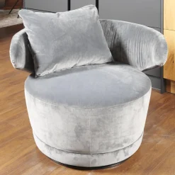 Werther Loungesessel|Relaxsessel|Sessel Trick XXL Bezug Stoff U3105H Grau Inklusive Rückenkissen