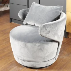 Werther Loungesessel|Relaxsessel|Sessel Trick XXL Bezug Stoff U3105H Grau Inklusive Rückenkissen