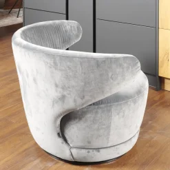 Werther Loungesessel|Relaxsessel|Sessel Trick XXL Bezug Stoff U3105H Grau Inklusive Rückenkissen