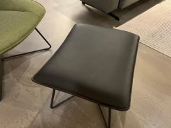 Rolf Benz Loungesessel|Sessel Und Hocker 383 Bezug Stoff 05 214 Maigrün Grün Hocker Leder 36 407 Schwarz Metallgestell RAL 9017 Verkehrsschwarz