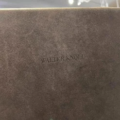 Walter Knoll Relaxsessel|Sessel Und Hocker Healey Lounge Leder Vintage mit Hocker 1410 Cigar 4-Fuss Kreuzgestell Alu Matt Bro