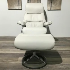 Stressless Relaxsessel|Sessel View Leder Batick Platinum Grey Gestell Signature Grau mit Hocker