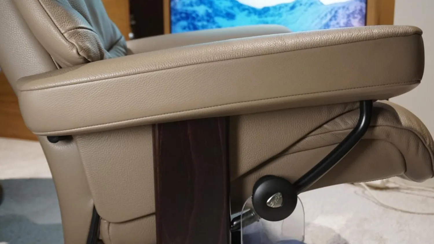 Stressless Relaxsessel|Sessel View M Leder Batick Mole Braun Gestell Classic Wenge Gebeizt Inklusive Hocker