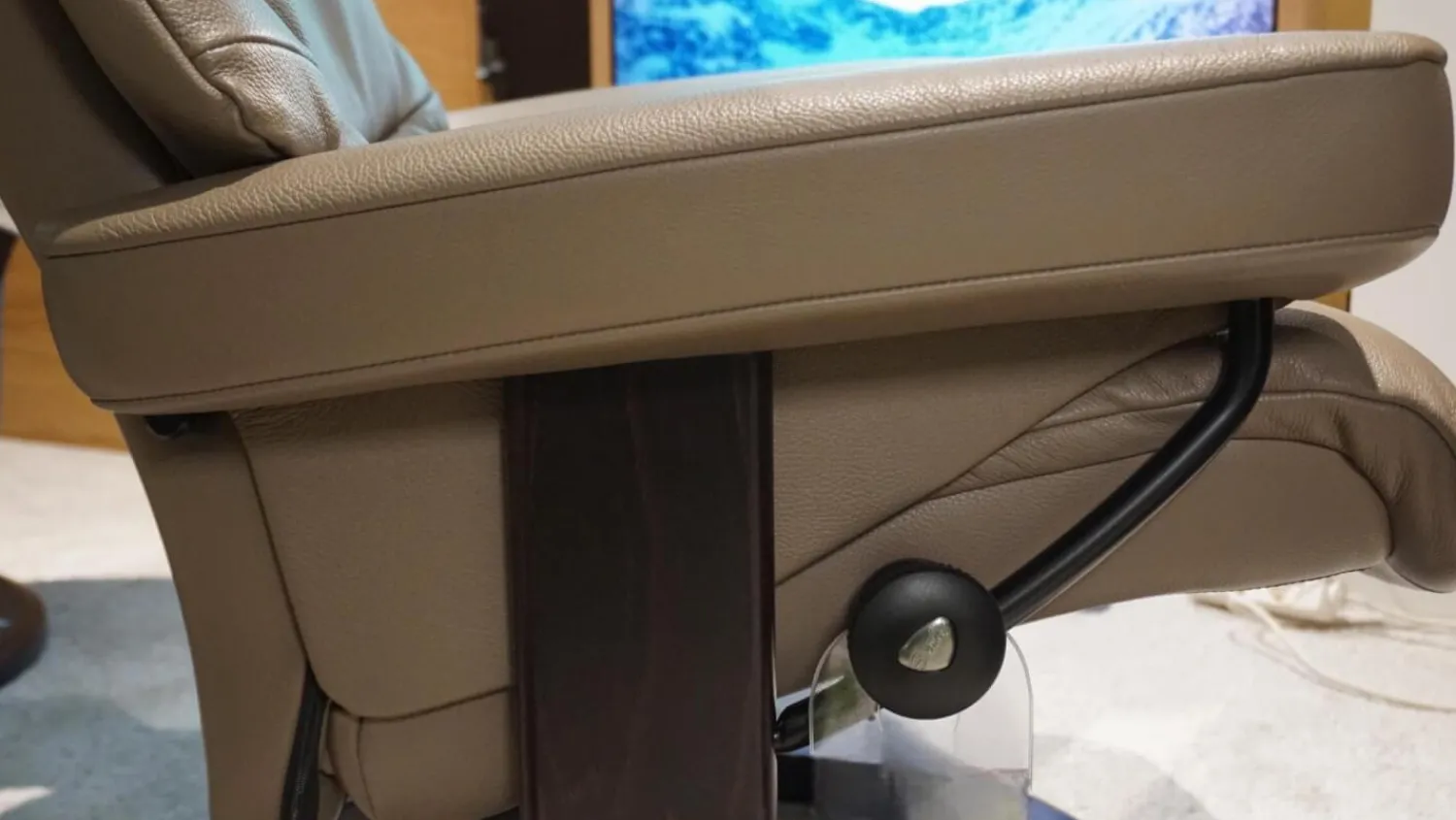 Stressless Relaxsessel|Sessel View M Leder Batick Mole Braun Gestell Classic Wenge Gebeizt Inklusive Hocker