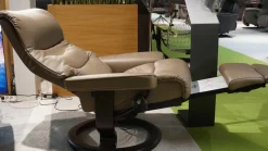 Stressless Relaxsessel|Sessel View M Leder Batick Mole Braun Füße Classic Wenge Gebeizt Mit Power Leg And Back