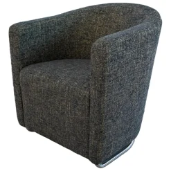 IP Design Relaxsessel|Sessel Vigo Stoff Quinto Grau Edelstahlkufe Poliert