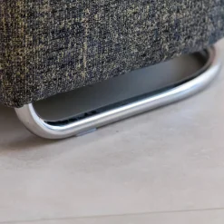 IP Design Relaxsessel|Sessel Vigo Stoff Quinto Grau Edelstahlkufe Poliert