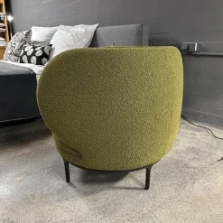 Wittmann Loungesessel|Sessel Vuelta Fauteuil 80 Stoff Elle Olivgrün Grün Füße Metall Pulverbeschichtet Bronze Schwarz
