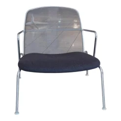 B&B Italia Einzelstühle|Relaxsessel|Sessel Web Stoff Serra Anthrazit Rücken Netz Grau Gestell Chrom