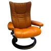 Stressless Relaxsessel|Sessel Wing M Classic Bezug Leder Paloma New Cognac Braun Gestell Schwarz