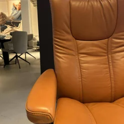 Stressless Relaxsessel|Sessel Wing M Classic Bezug Leder Paloma New Cognac Braun Gestell Schwarz