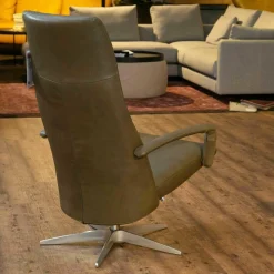 WK Wohnen Relaxsessel|Sessel WK 608 Tipo Mit Hocker Leder 40 Royal 400 Fuß Chrom Gebürstet