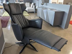 WK Wohnen Relaxsessel|Sessel WK687 Bosso 7321 Leder Dino Schwarz mit motorischen Funktionen