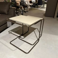 Thonet Beistelltische|Set Beistelltische B97 Gestell TS 8005 Lackiert Schokobraun Braun Platte Decklack TS 3005 Warmgrau Grau