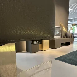 Kolini Bänke|Set Eckbank K122 Steel LEder Montana in 1241 Graphit Gestell Edelstahl