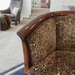 Finkeldei Relaxsessel|Sichtholzsessel Julietta Stoff Montagna 3344 Braun Graubeige