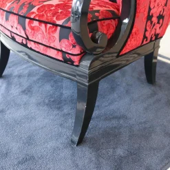 Finkeldei Relaxsessel|Sichtholzsessel Paris 309 Sonderstoff Jab Anstotz Rot Schwarz Gestell Schwarz