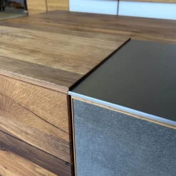 Scholtissek Kommoden & Sideboards|Sideboard Alleskönner 2 Holz Natur Geölt Türen Keramik Lava Iron Grau Seiten Stahlblech