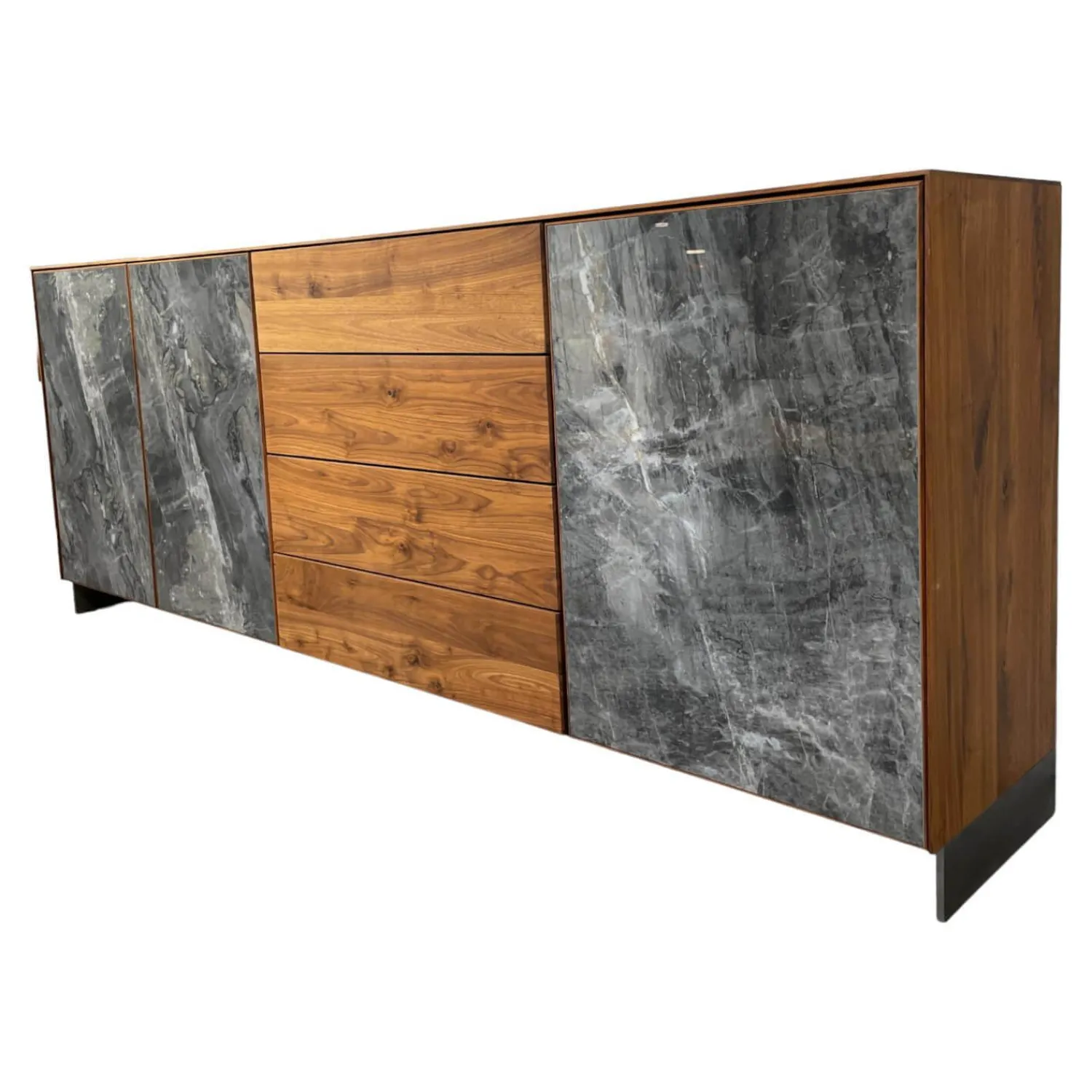 Scholtissek Kommoden & Sideboards|Sideboard Alleskönner Astiger Nussbaum Birke Natur Geölt Keramik Brunno