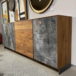 Scholtissek Kommoden & Sideboards|Sideboard Alleskönner Astiger Nussbaum Birke Natur Geölt Keramik Brunno